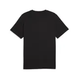 Remera Puma Graphics Digital Tee negra, con diseño gráfico estampado en el pecho que incluye un círculo y un felino con efecto digital y ondas sonoras en tonos verdes y blancos.