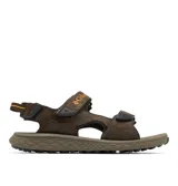 Sandalias de senderismo Columbia modelo Konos Hiker 3-Strap para hombre, color marrón, con tres correas de ajuste con velcro, plantilla con tratamiento antimicrobiano y suela de alta tracción.