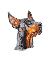 Gorra tipo trucker de color negro con frente rígido y parte trasera de malla. Presenta un parche bordado en el frente con la imagen de un perro doberman y la palabra 'BEWARE' en letras rojas.