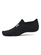 Pack de seis pares de medias tobilleras Under Armour de color negro con el logo de la marca en gris en la parte superior del empeine.
