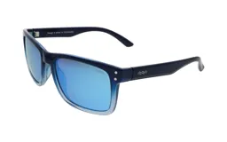 Lentes de sol Floats con marco rectangular azul y lentes espejados celestes. Diseño Miami CE Polarized.