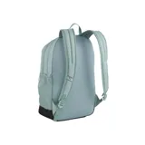 Mochila Puma Buzz de 28 litros, color negro, con compartimentos principales con cierre, bolsillo frontal con cierre, bolsillos laterales de red y logo de la marca en relieve.