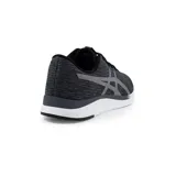 Championes Asics modelo Streetwise, color negro con detalles en gris y suela blanca. Diseño deportivo con tejido transpirable y logo lateral característico de la marca.