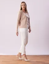 Cardigan tejido color beige, marca Vila Milano.