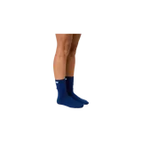 Medias de caña alta Eme Studios modelo Rocky Navy, color azul marino, con diseño acanalado y logo bordado en blanco en la parte superior.