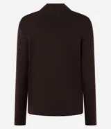 Blusa básica de punto Cortelle, color negro, con cuello alto y mangas largas.