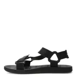 Sandalias tipo papete Rider, color negro, con tiras de ajuste de tela con cierre de velcro y suela de goma ergonómica.