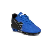 Championes de fútbol Diadora Striker II MD, color azul con detalles en negro y logo blanco.
