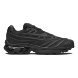 Championes Salomon modelo XT-Evo, de color negro, con diseño técnico y deportivo, capellada de malla transpirable con superposiciones sintéticas, sistema de ajuste rápido de cordones y suela con tecnología de tracción avanzada.