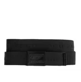 Cinturón Volcom Modstone Web de color negro, confeccionado con correa de tela resistente y hebilla metálica con logo grabado.