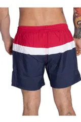 Short de baño Topper para hombre, color azul, con cintura elástica, cordón de ajuste negro en contraste y bolsillos laterales. Cuenta con un pequeño parche con el logo de la marca en la pierna izquierda.