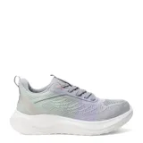 Championes deportivos de mujer marca Push, confeccionados en tejido textil con detalles sintéticos. Presentan un diseño en tonos grises con suela blanca de plataforma ergonómica y cierre mediante cordones.
