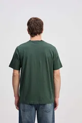 Remera de manga corta color gris con cuello redondo y estampa frontal con la inscripción "Mistral".
