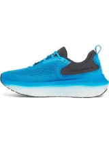 Championes de running Under Armour Infinite Elite 2, color azul brillante con detalles en negro y suela blanca con degradado. Presentan parte superior de malla técnica transpirable, cuello y lengüeta acolchados, y amortiguación UA HOVR+ de longitud completa para mayor retorno de energía.