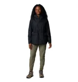 Chaqueta impermeable Columbia con tecnología Omni-Tech, forro polar interior, capucha ajustable, cierre frontal, cintura con cordón ajustable y bolsillos laterales de doble entrada.