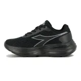 Championes de running Diadora modelo Glace, color negro, confeccionados en tejido knit transpirable con entresuela de phylon para mayor amortiguación.