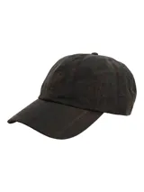 Gorra de béisbol de estilo clásico confeccionada en canvas engrasado impermeable con diseño a cuadros oscuros. Presenta un pequeño logo bordado en el panel frontal y costuras reforzadas en la visera.