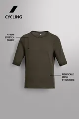 Camiseta técnica de manga corta Zara Athleticz, diseñada como primera capa con tejido transpirable y termorregulador. Presenta un diseño de cuello redondo con textura de malla y ajuste ergonómico.