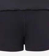Short pollera deportiva negro con cintura elástica, bolsillo funcional y recorte lateral en red.