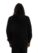 Canguro Quiksilver Omni Logo color negro, con capucha con cordón ajustable, bolsillo tipo canguro en el frente, y estampa pequeña en el pecho con el logo de la marca.