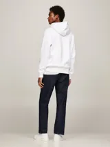 Buzo blanco con capucha de Tommy Hilfiger, con logo de la marca bordado en azul marino en el frente.