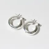 Aros tipo argolla gruesa de plata 925.