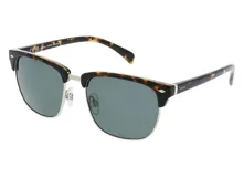 Lentes de sol INVU con montura de acetato carey y metal dorado, con lentes polarizadas grises.