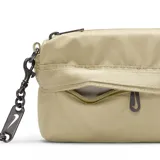Bolso bandolera Nike Futura Luxe color beige, con correa ajustable y logo de Nike en el frente.