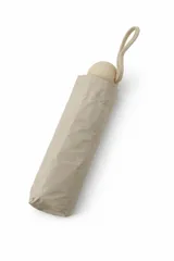 Paraguas plegable de diseño minimalista en color beige, con estructura resistente y apertura manual.