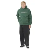 Canguro verde de la marca Rip Curl, modelo Nu Dose, con capucha, bolsillo canguro y logo de la marca estampado en el pecho.