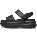 Sandalias Crocs modelo Soho, color marrón, con plataforma alta, plantilla LiteRide™, parte superior de TPU con orificios para dijes Jibbitz y tiras ajustables.