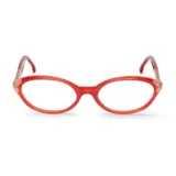 Lentes Mr Boho modelo Thermopolis, con armazón de acetato translúcido en color rojo.