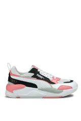 Championes deportivos Puma X-Ray, diseño multicolor que combina negro, gris, blanco, turquesa, amarillo y violeta.