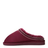 Pantuflas tipo zueco de mujer marca Lady Confort, modelo Toronto, en color bordó. Presentan un diseño de gamuza sintética con interior forrado en piel sintética al tono y detalle de costura decorativa en el borde superior.