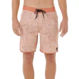 Short de baño Rip Curl Mirage Spirograph color terracota con estampado floral.