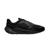 Championes de running Nike Quest 5, color negro con entresuela blanca. Presentan un diseño de malla transpirable, cierre con cordones y el logo de la marca en el lateral.