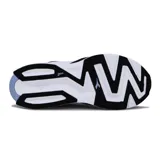 Championes de running Diadora Atomo V7000 de mujer, color negro con entresuela blanca y detalles en celeste y blanco. Diseño aerodinámico con cordones y amortiguación superior.