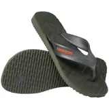 Ojotas Havaianas modelo Track Waves, color blanco con textura geométrica en la plantilla y logo de la marca en la tira.