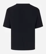 Blusa color beige de poliéster con efecto arrugado (airflow), escote en pico y mangas cortas tulipán (cruzadas).