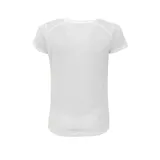 Remera blanca de mujer con logo de Caterpillar estampado en el pecho.