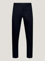 Pantalón chino azul marino de corte skinny confeccionado en sarga de algodón elástico.