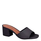 Sandalias de tacón ancho Bottero de cuero color negro, con tira ancha en el empeine y plantilla marrón.