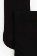 Pack de cinco pares de medias de vestir negras, de tejido fino de mezcla de algodón suave con borde superior elástico.