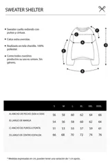 Sweater de cuello redondo con diseño de tejido acanalado vertical en color negro. Presenta detalles de costuras en contraste blanco en los hombros y en el ruedo, con un corte holgado y terminaciones en punto rib.