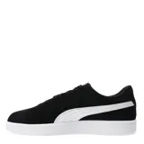 Championes urbanos Puma modelo Smash 3.0, confeccionados en gamuza negra con la clásica franja lateral Formstrip en color blanco. Presentan cierre con cordones, logo de la marca en el lateral y lengüeta, y suela de goma blanca.