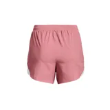 Short Under Armour de mujer, color negro, con cintura elástica, calza interior de malla y logo estampado en la pierna.