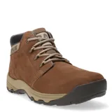 Botas Caterpillar modelo Disrupt de cuero gamuzado color marrón, con cordones, suela chunky de goma y detalles con el logo de la marca en la lengüeta y el talón.