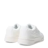 Championes urbanos de diseño moderno, combinando paneles en color beige y blanco. Presentan una silueta robusta con suela de plataforma en tono crema y base de goma, cordones al tono y detalle de textura perforada en los laterales.