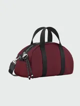 Bolso tipo duffel pequeño Longchamp Le Pliage Energy, color negro, con asas cortas y correa larga ajustable para llevar cruzado.