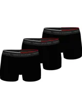 Pack de tres boxers tipo trunk de color negro, confeccionados en tejido suave y elástico. Presentan una cintura elástica distintiva con el logo de Tommy Hilfiger en contraste.